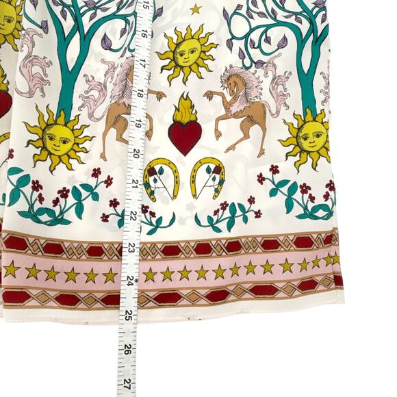 SANDRO Azucar Print Chiffon Blouse In Off White 2|M - Picture 11 of 12